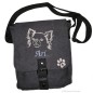 Preview: Canvas Tasche mit Hund, Pfoten und Namen bestickt